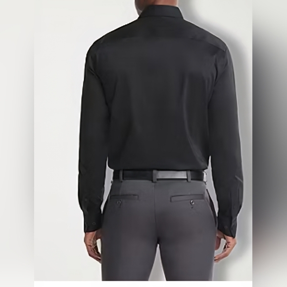 Van Heusen Flex Men's Black Dress Shirt Regular Fit 17 1/2 34/35 - Picture 2 of 7